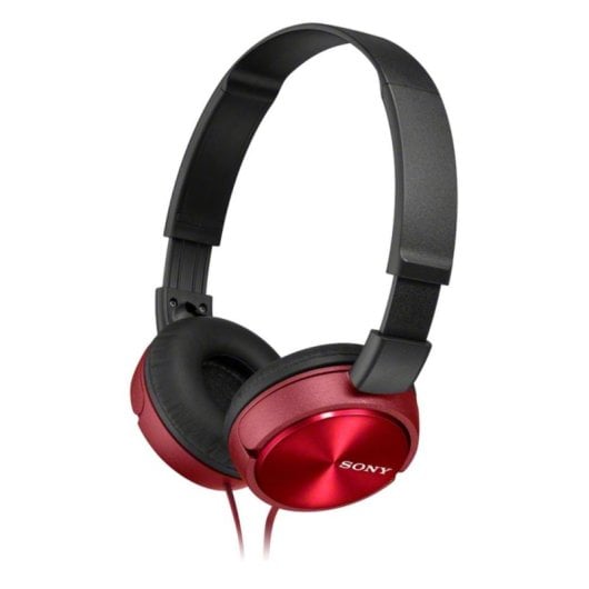 Auriculares Sony MDR-ZX310AP com cabo vermelho para chamadas e música