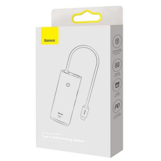 Hub Baseus 5 puertos USB 3.2 Gen 1 4K HDMI modelo WKQX040001 Negro