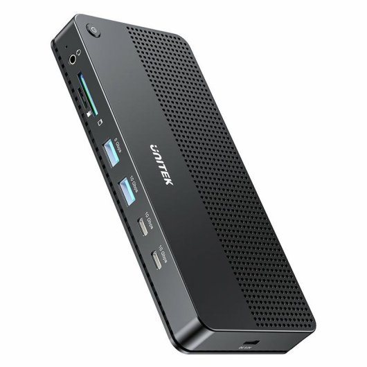 Base para portátiles Unitek D1104A01 USB4 100 W Ethernet 2.5G Negro