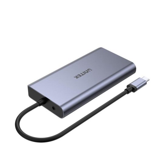 Base para portátiles Unitek uHUB O8+ USB-C 100W HDMI VGA Ethernet