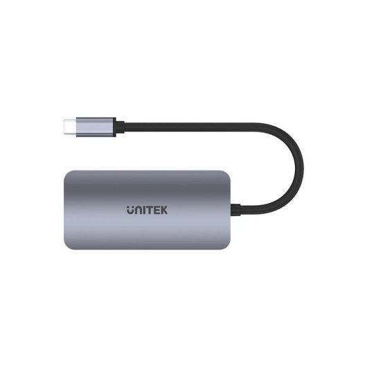 Base para portátiles Unitek P5 Trio USB-C 100W HDMI VGA Gris Aluminio