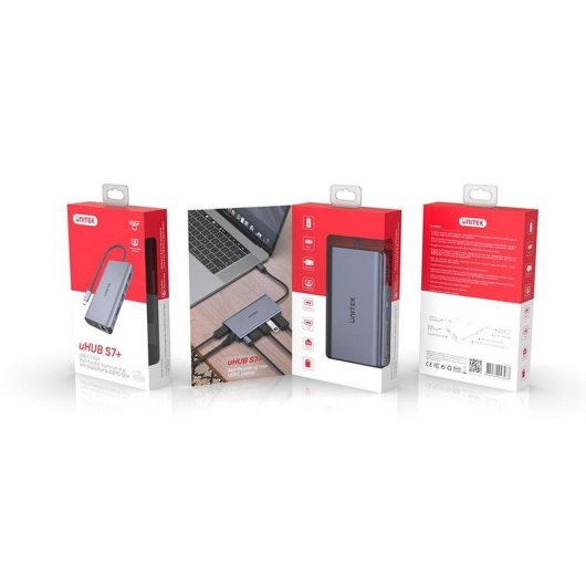 Base para portátiles Unitek uHUB S7 USB-C 100W HDMI DisplayPort Ethernet