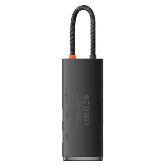 Hub Baseus 6 puertos 5000 Mbit/s modelo WKQX050001 con HDMI y lector SD
