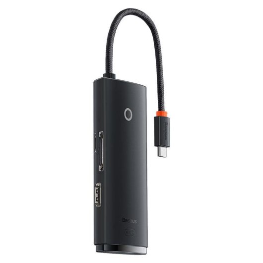 Hub Baseus 6 puertos 5000 Mbit/s modelo WKQX050001 con HDMI y lector SD
