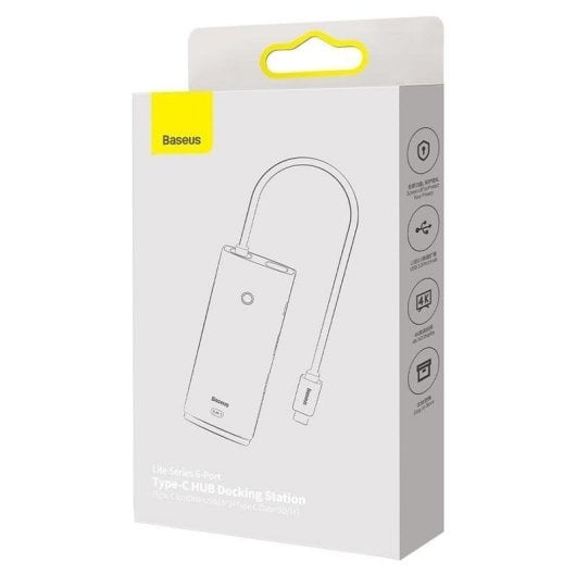 Hub Baseus 6 porte 5000 Mbit/s modello WKQX050001 con HDMI e lettore SD