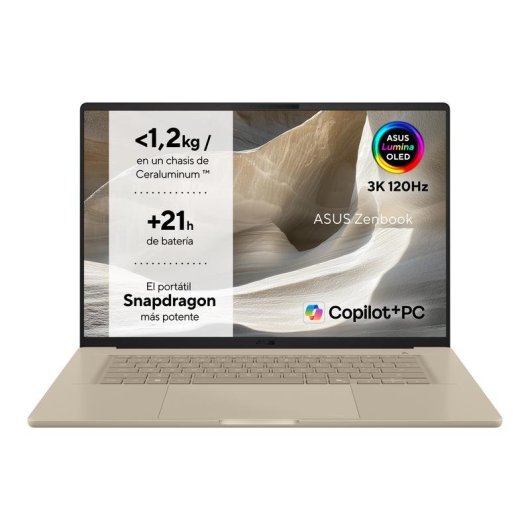 Portátil ASUS Zenbook A16 OLED 16" Snapdragon X2 Elite 48GB 1TB SSD Adreno Windows 11 Home
