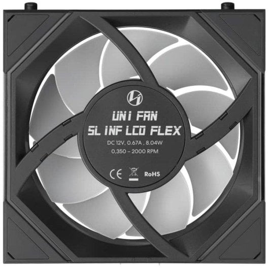 Ventoinha suplementar Lian-Li UNI FAN SLINF LCD FLEX 120 1950RPM ARGB LCD