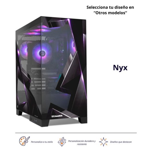 Torre PC NOX Hummer GLOCK ARGB Semitorre ATX Cristal Templado USB-C Negra By Starwraith