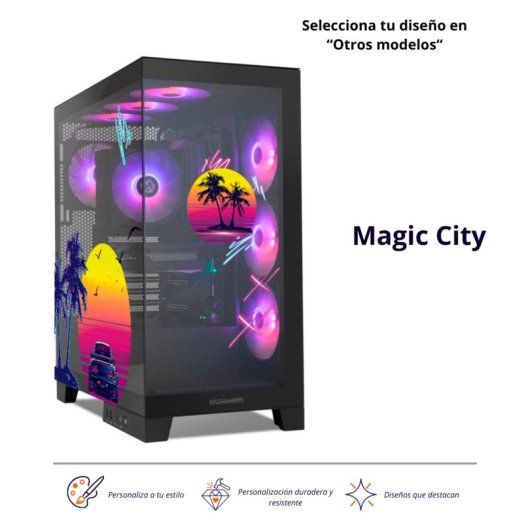 Torre PC NOX Hummer GLOCK ARGB Semitorre ATX Cristal Templado USB-C Negra By Starwraith