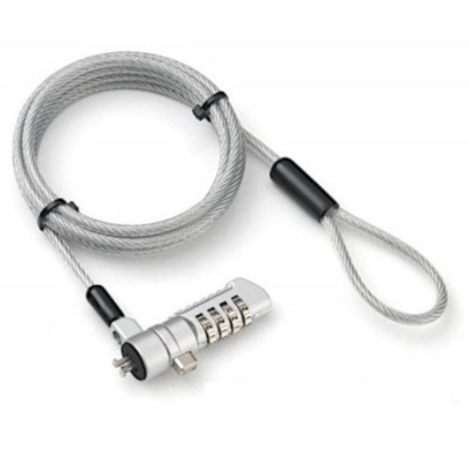 Cable antirrobo Techly 107296 1,8 m Cerradura con combinación Acero Plata