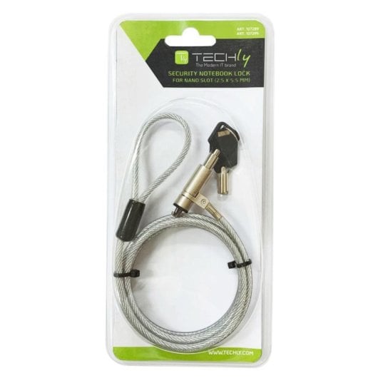 Cable antirrobo Techly 107296 1,8 m Cerradura con combinación Acero Plata