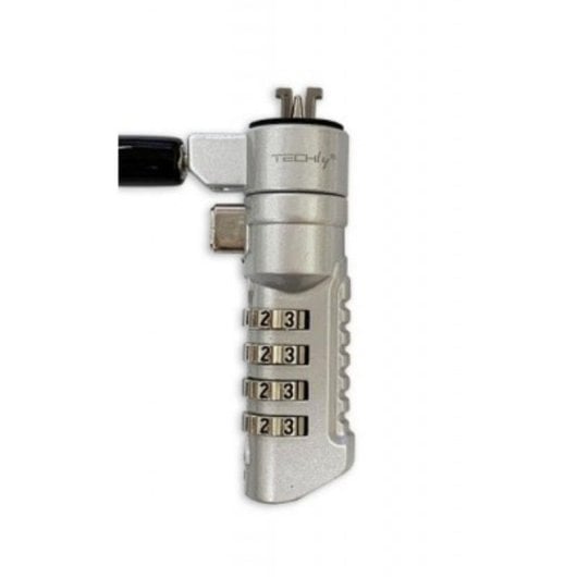 Cable antirrobo Techly 107296 1,8 m Cerradura con combinación Acero Plata