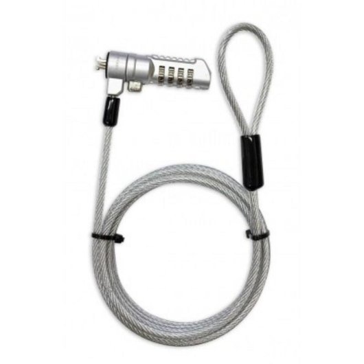 Cable antirrobo Techly 107296 1,8 m Cerradura con combinación Acero Plata