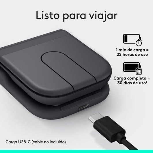 Souris Logitech Mobi Fold Bluetooth 4000 DPI Graphite Pliable Compact