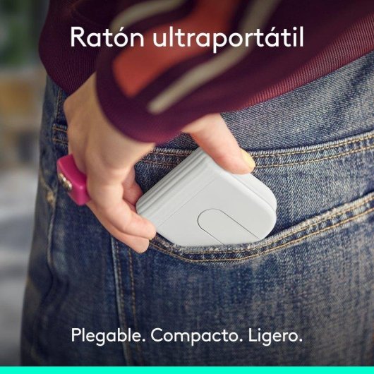 Ratón Logitech Mobi Fold Bluetooth 4000 DPI Plegable Blanco Ultraportátil