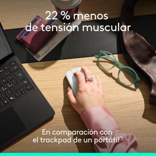 Ratón Logitech Mobi Fold Bluetooth 4000 DPI Plegable Blanco Ultraportátil