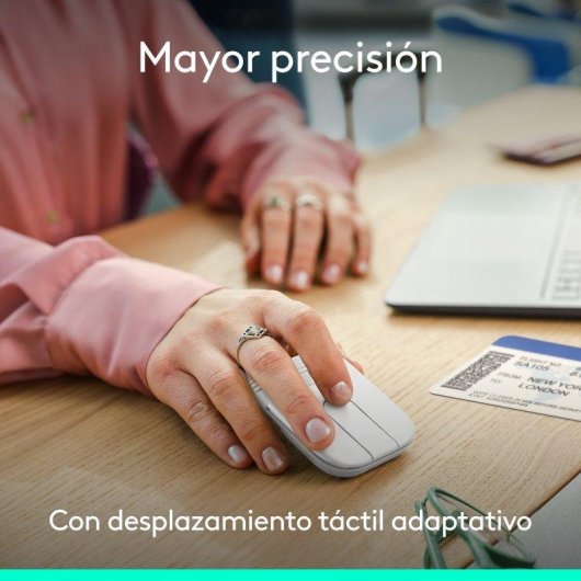 Ratón Logitech Mobi Fold Bluetooth 4000 DPI Plegable Blanco Ultraportátil