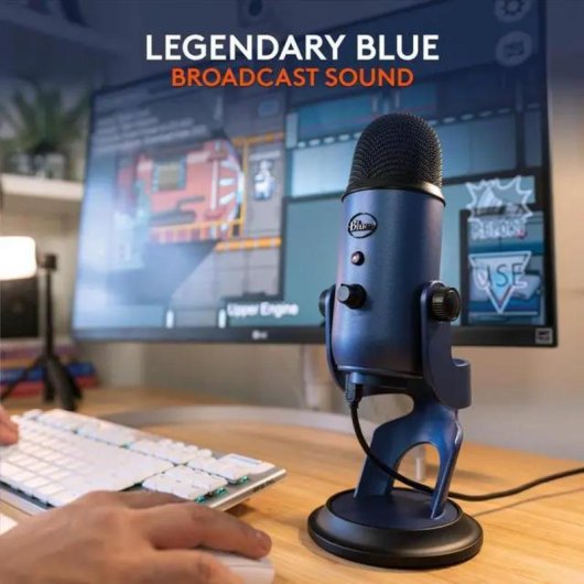 Microphone Logitech G Yeti USB omnidirectionnel avec contrôle de gain et mute