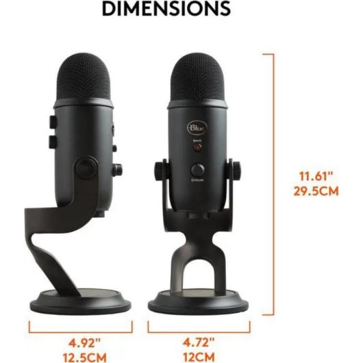 Mikrofon Logitech G Yeti USB Multi-Pattern mit Drehregler und Stummschaltung