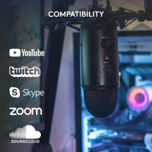 Mikrofon Logitech G Yeti USB Multi-Pattern mit Drehregler und Stummschaltung