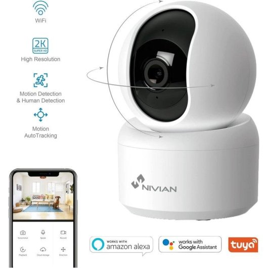 Alarma Nivian PACK WiFi GSM 4G Inalámbrica Interior Sensor Movimiento Apertura Sirena Exterior