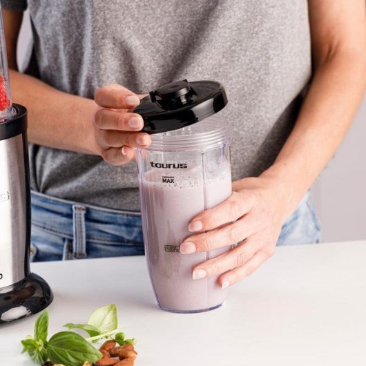 Batidora de vaso Taurus SHAKE & GO MIX 1000 W Acero inoxidable Negro