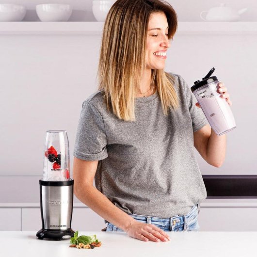 Batidora de vaso Taurus SHAKE & GO MIX 1000 W Acero inoxidable Negro