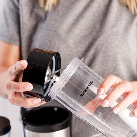 Batidora de vaso Taurus SHAKE & GO MIX 1000 W Acero inoxidable Negro