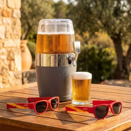 Distributeur de bière Innovagoods Freer Pack avec 2 lunettes Sunfold Spain Red