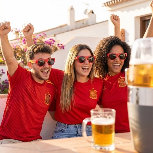 Distributeur de bière Innovagoods Freer Pack avec 2 lunettes Sunfold Spain Red
