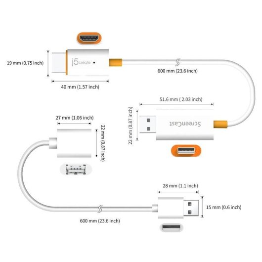 Adaptador de ecrã sem fios HDMI ScreenCast j5create