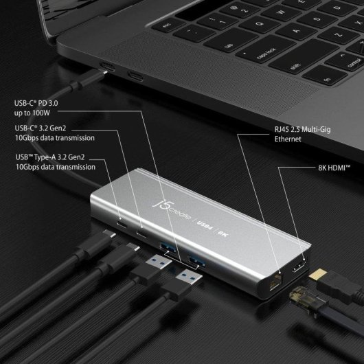 Concentrador USB4 j5create JCD403-N 8K Multi-Port Hub