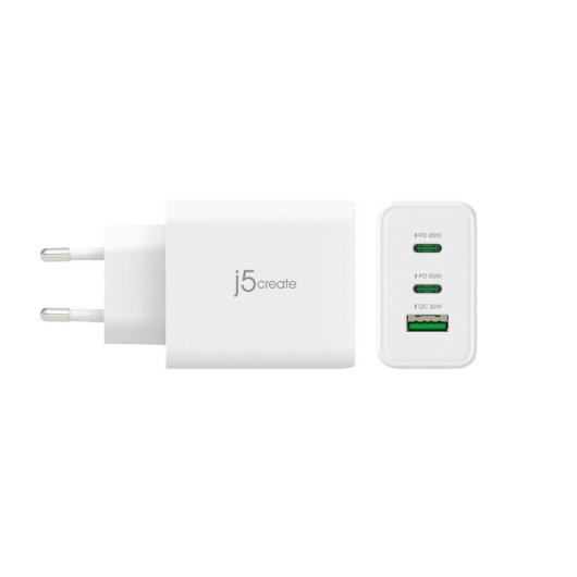 Carregador USB-C 65 W GaN 3 portas j5create UE
