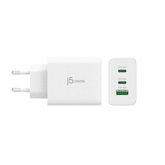 Carregador USB-C 65 W GaN 3 portas j5create UE
