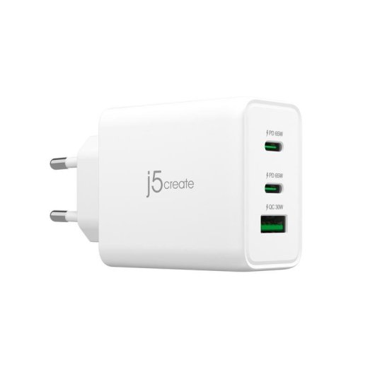 Carregador USB-C 65 W GaN 3 portas j5create UE