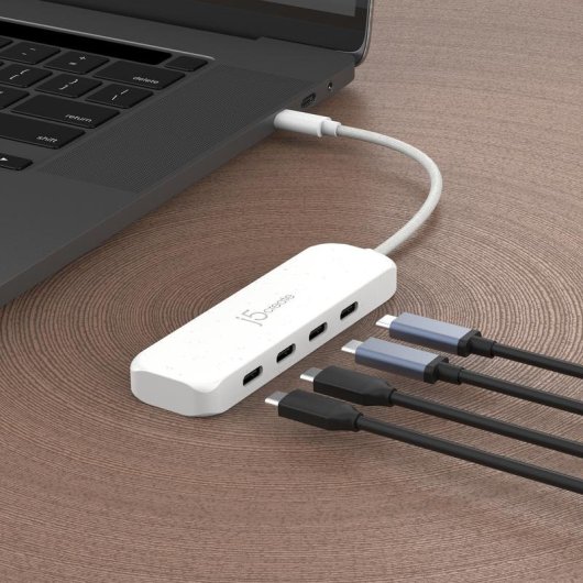 Concentrador USB-C j5create JCH345EW 4 puertos 2ª generación ecológico