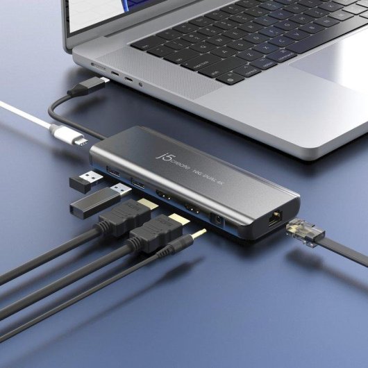 Base de acoplamiento USB-C j5create JCD398-N Dual 4K HDMI 10 Gbps