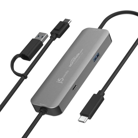 Concentrador USB-C j5create CrossLink Wormhole Switch 2 puertos 5 Gbps