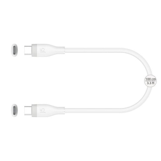 Cable USB-C de carga rápida 60W j5create de silicona líquida 1,8 m