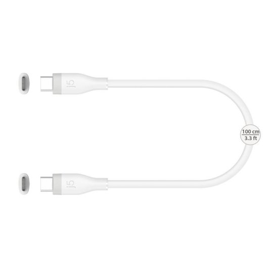 Cable USB-C de carga rápida 60W j5create de silicona líquida 1,8 m