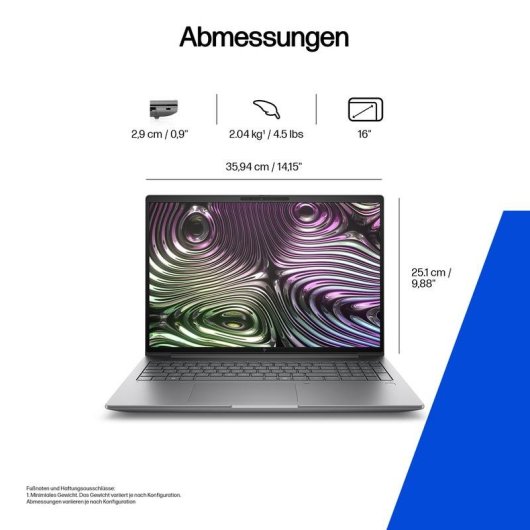 Laptop HP ZBook X G1i 16" Intel Core Ultra 7 255H 32GB 1TB SSD RTX PRO 1000 Windows 11 Pro