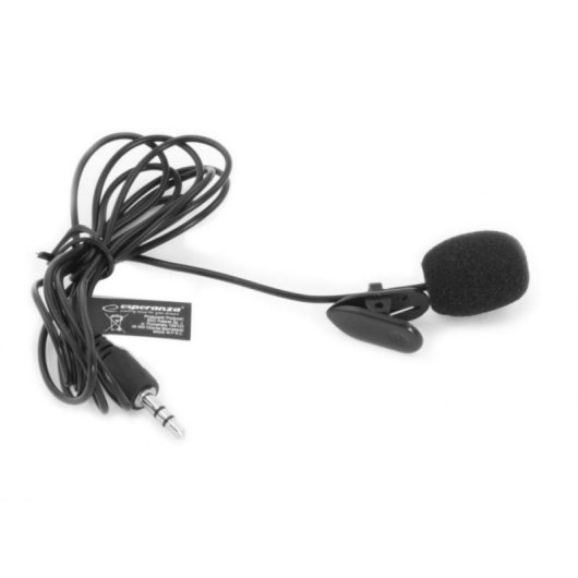 Micrófono Esperanza EH178 dinámico wszechkierunkowy con clip y jack 3.5 mm