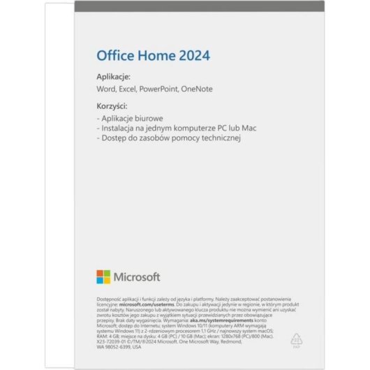 Licenza Microsoft Office Home 2024 Spagnolo 1 PC 1 Utente