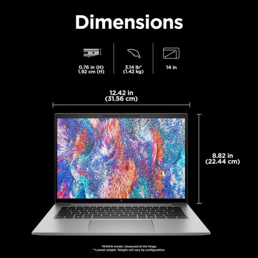 Portátil HP ZBook Firefly G11 14" Intel Core Ultra 7 155U 32GB 1TB SSD Intel Graphics Windows 11 Pro