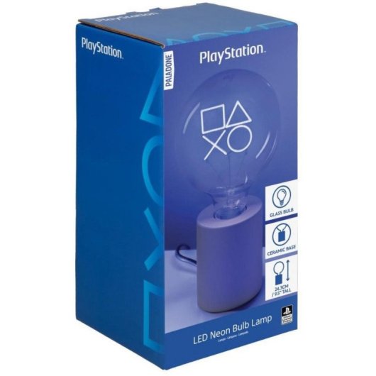 Lâmpada LED Neon PlayStation Paladone 24,3 cm Base Cerâmica