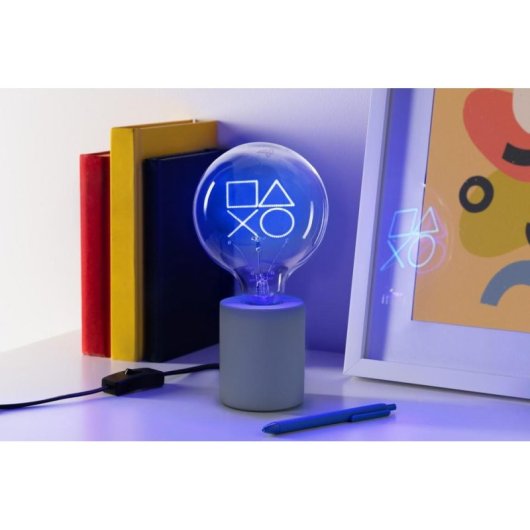 Lâmpada LED Neon PlayStation Paladone 24,3 cm Base Cerâmica