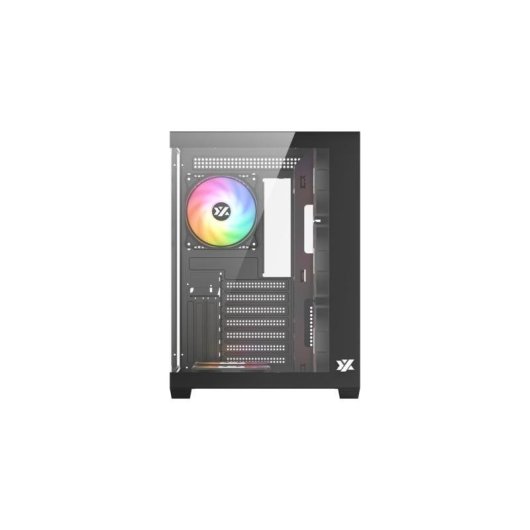 Caja PC xyz TESSERACT X 50 ATX Cubo Acero Negro con Ventana Cristal Templado y 6 Ventiladores A-RGB