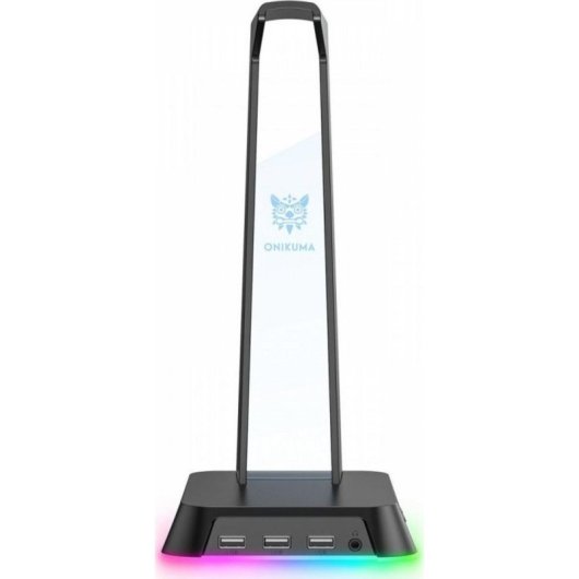 Soporte para auriculares Onikuma ST2 RGB negro con puertos USB y jack 3.5 mm