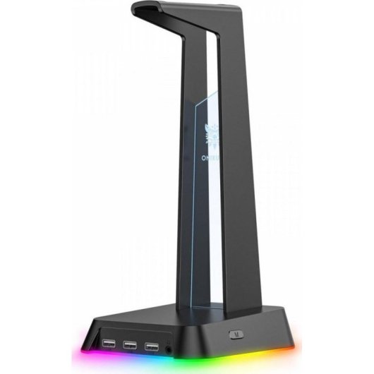 Soporte para auriculares Onikuma ST2 RGB negro con puertos USB y jack 3.5 mm
