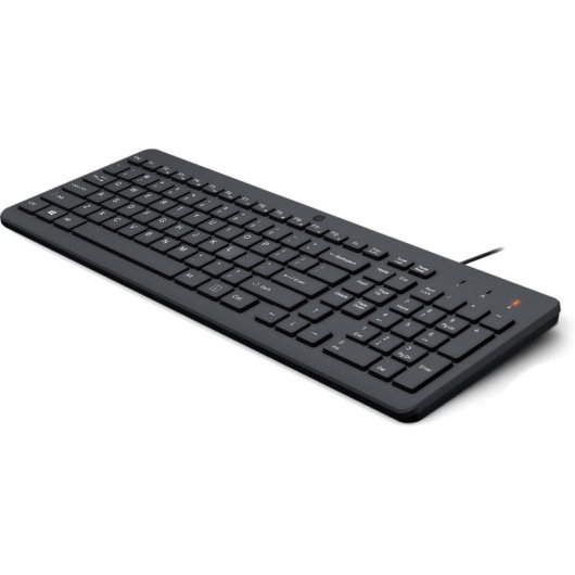 Teclado HP 150 mecânico completo com cabo USB e layout QWERTY preto